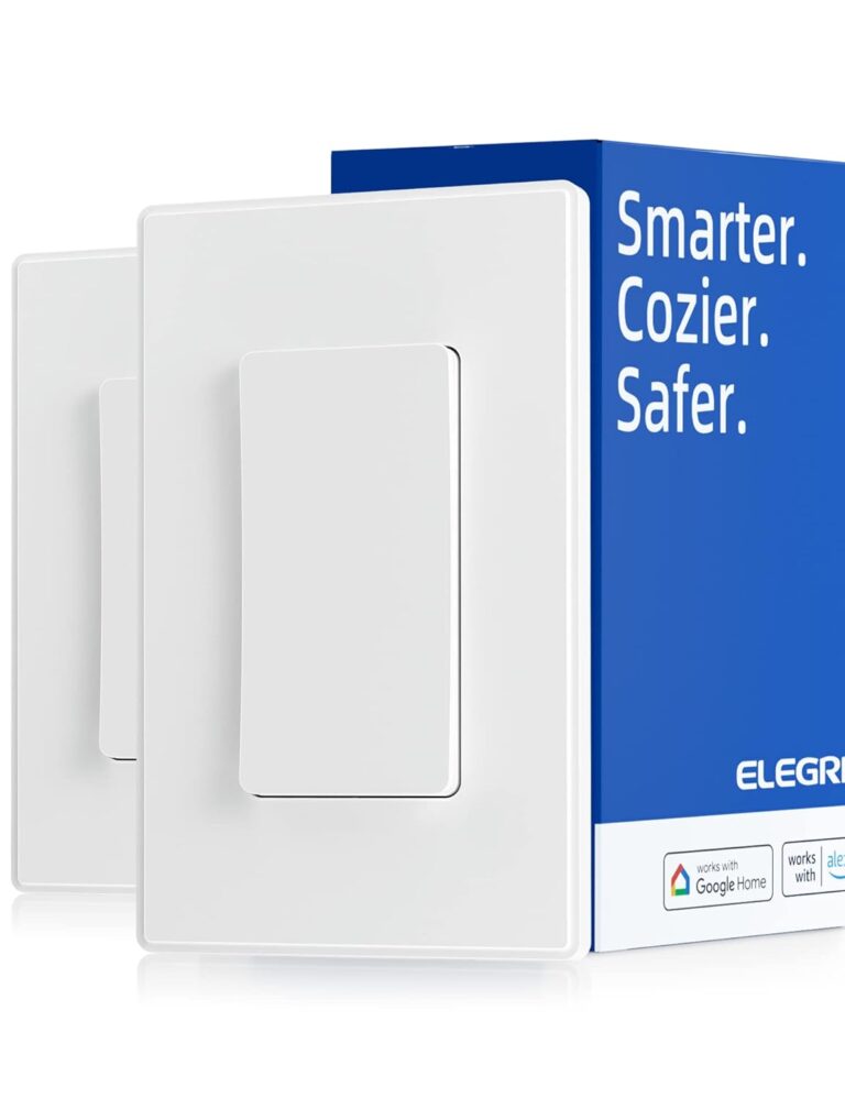 ELEGRP Smart Light Switch, 2.4GHz Wi-Fi Light Switch Compatible with Alexa & Google Assistant, Neutral Wire Required, APP Control and Timer Schedule, UL Certified, Single Pole/3 Way, White, 10 Pack