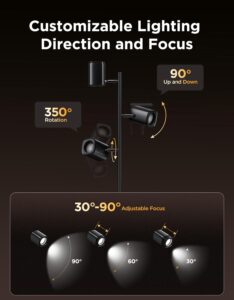 Govee Tree Floor Lamp Compatible with Matter, 3 Rotatable Lights with LuminBlend Technology, Standing Lamp with 64 Dynamic Scenes, Music Sync, Ideal Floor Lamp for Living Room, Bedroom, Office
