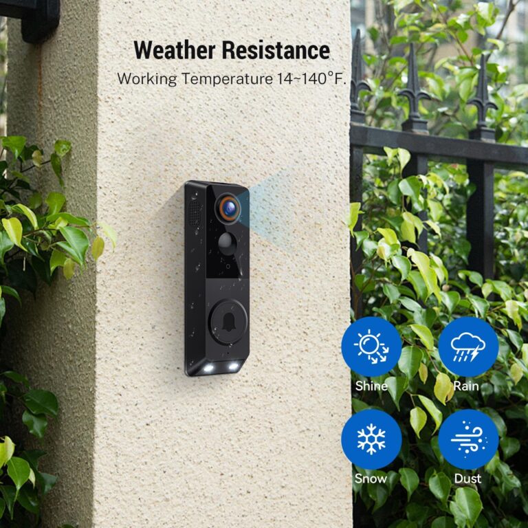 ModeJump 1080P Wireless Smart Doorbell Camera, AI Human Detection, Color Night Vision, Two-Way Audio, Optimized for 2.4GHz Wi-Fi Networks, Cloud Storage