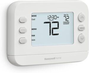 New! Honeywell Home Programmable Thermostat, Single-Stage, 1 Heat/1 Cool Compatibility, 5-2 Day Schedule, X2P, White, RTH20B