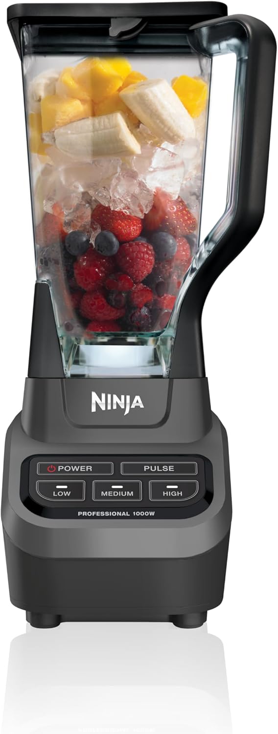 Ninja Professional Blender | Smoothie Blender, Drink Mixer, Grinder, Ice Crusher | Total Crushing™ Technology, Auto-iQ™ Smart Presets, Professional 1200W Power, XL 72oz Pitcher | Dark Grey | BR201AMZ