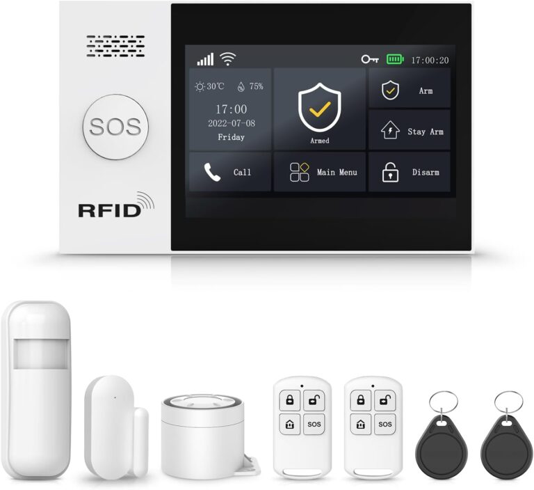 Wireless Alarm System for Home Security,24 Pcs Home Alarm System Wireless DIY Kit,WiFi+GSM/4G with Instant App Alerts NO MonthlyFees,SOS Button,App & Remote Control,Work with Alexa,for Apartment