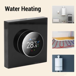 YUEHISY Smart Thermostat, Programmable WiFi Temperature Regulator, Remote Control Knob Control, 2 Way Rotating with Light, Works with Tuya App