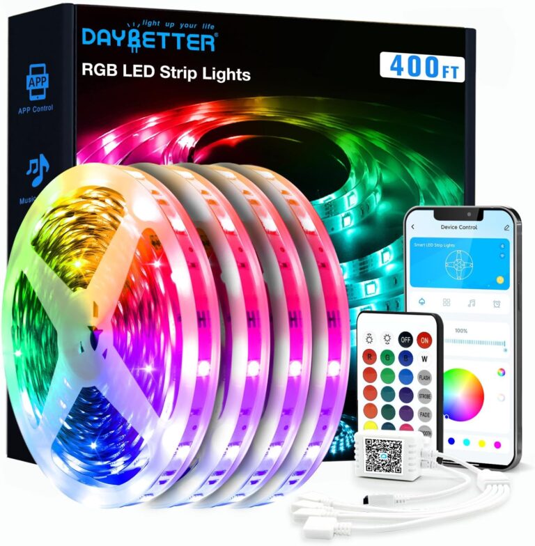 DAYBETTER LED Strip Lights 130ft Lights Strip for Bedroom, Desk, Indoor Room Bedroom Brithday Gifts RGB Decor with Remote and 24V Power Supply