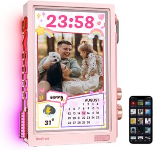 Divoom Times Frame-10.1" WiFi Digital Picture Frame with 64GB, Free App with No Subscription Fees, Supports Uploading Photos/Videos/Calendars/Weather/Sports Scores and Various DIY Content