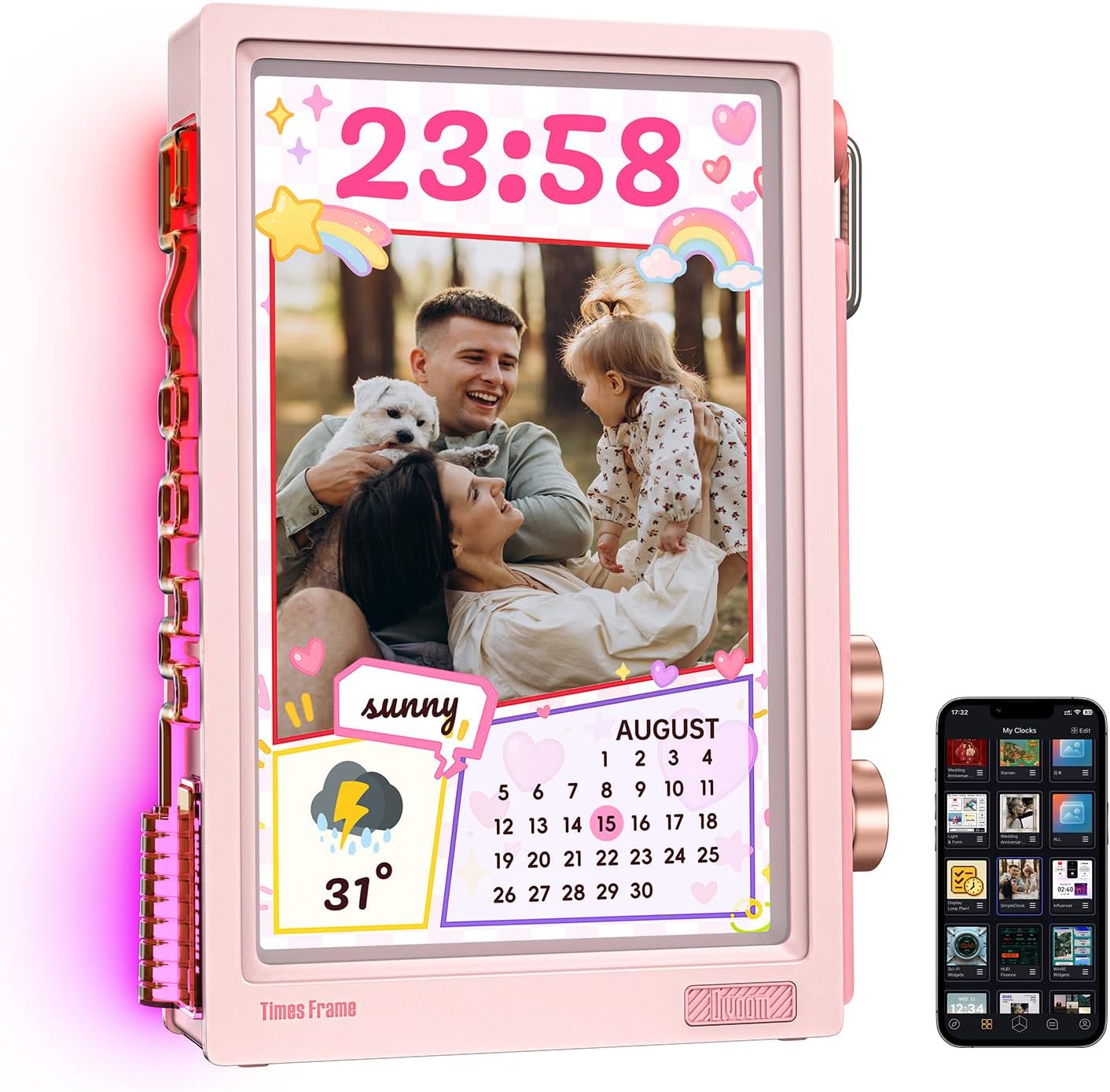 Divoom Times Frame-10.1″ WiFi Digital Picture Frame with 64GB, Free App with No Subscription Fees, Supports Uploading Photos/Videos/Calendars/Weather/Sports Scores and Various DIY Content
