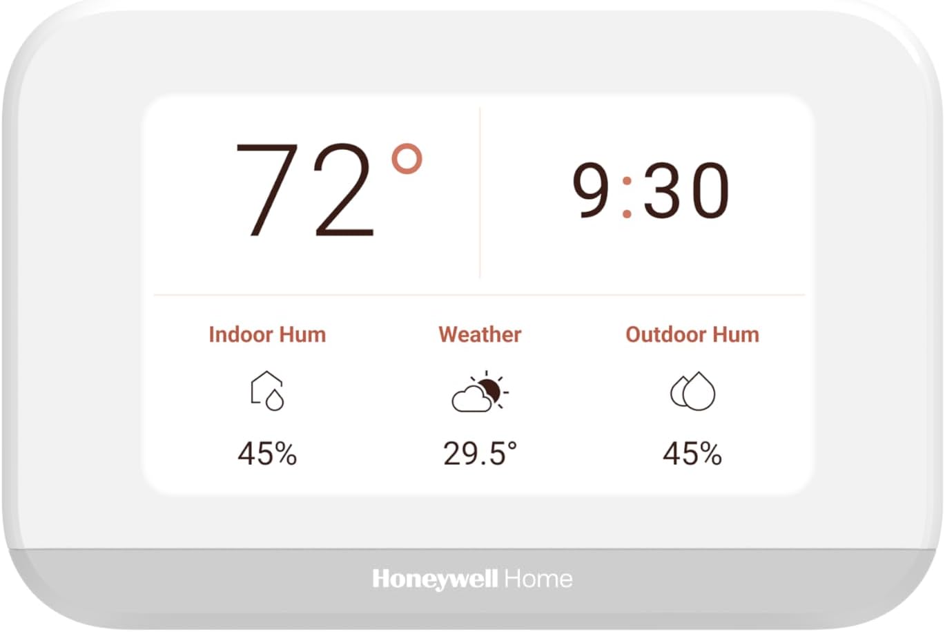 Honeywell Home X7B Smart Thermostat with Humidity Monitoring and Customizable Touchscreen Display, White