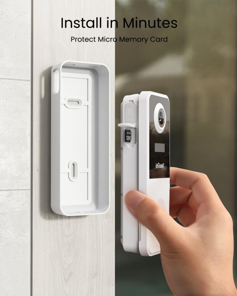 ieGeek Video Doorbell Camera Wireless, Head-to-Toe 180° Ultra Clear, 2K 3MP HD Video No Subscription Fee, Smart Motion Detection, Real-time Alerts, Support Local Storage, Only 2.4GHz WiFi