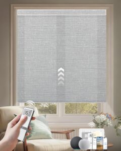 Kincmo Motorized Blinds with Remote, Light Filtering Roller Shades Work with Apple Homekit,Alexa,Google Home, Custom Electric Blinds with App,Voice Control (50% 60% 70% 75% Blackout Fabric Samples)