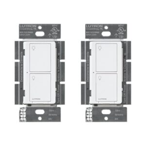 Lutron Caseta Original Smart Light Switch (Lutron Smart Hub Required), for Home, LED Lights, and Fans, 6 Amp, Single-Pole/3-Way, Neutral Required, PD-6ANS-WH, White