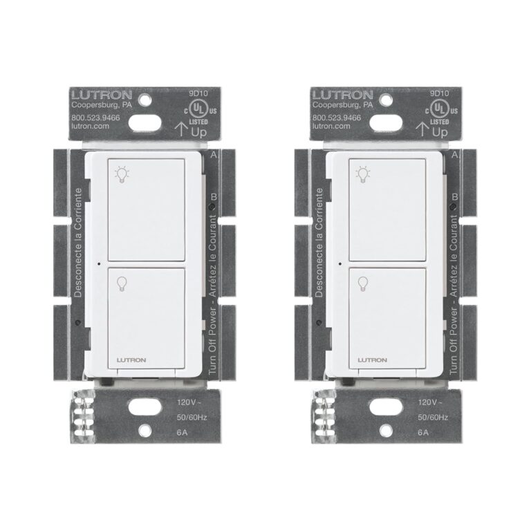 Lutron Caseta Original Smart Light Switch (Lutron Smart Hub Required), for Home, LED Lights, and Fans, 6 Amp, Single-Pole/3-Way, Neutral Required, PD-6ANS-WH, White
