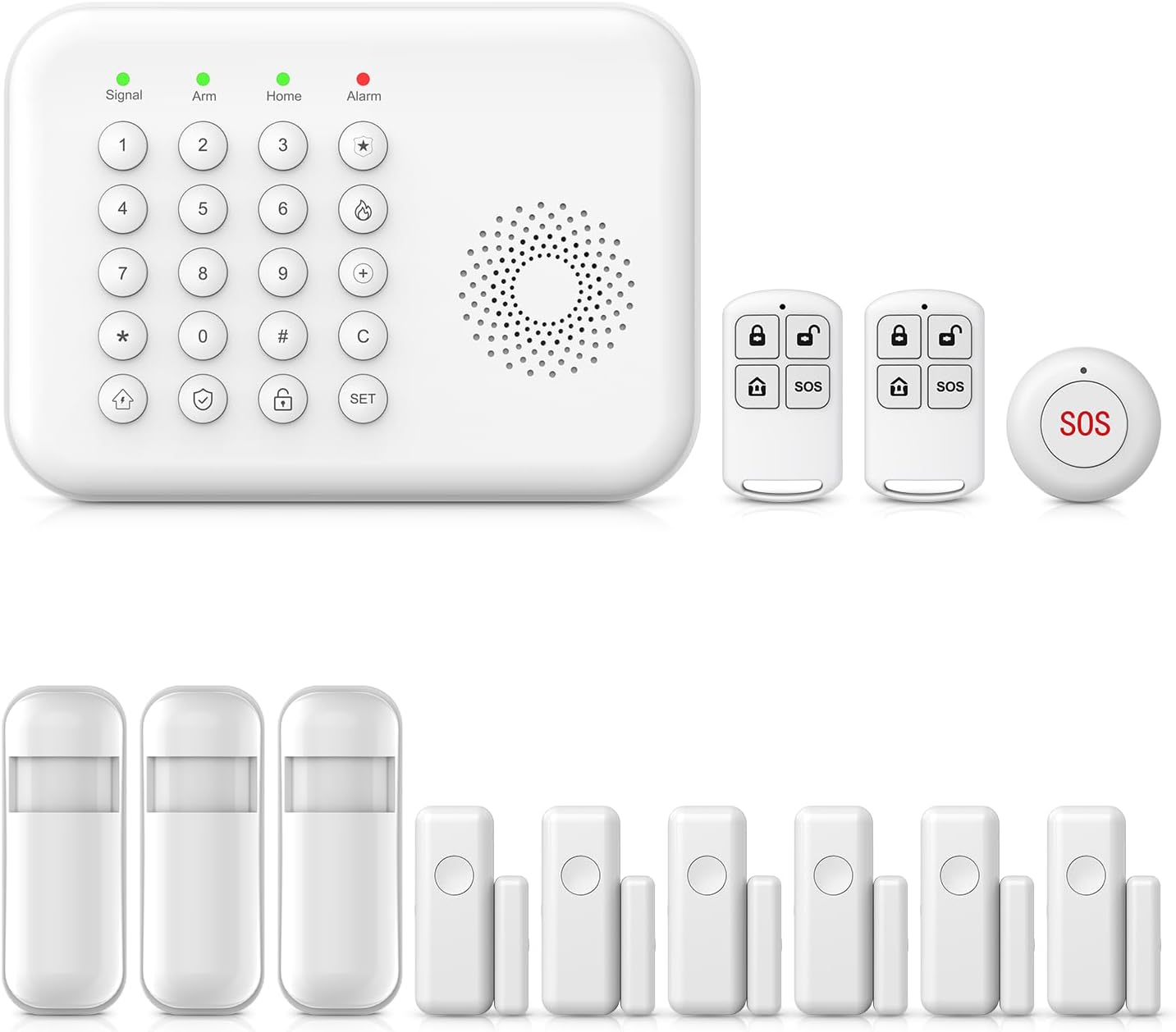 LWOHSI Home Security Systems,Wireless DIY Burglar Alarm Kits,Smart Home Alarm System with Window/Door Sensor,PIR Motion Detector,Voice Control with Alexa and Google,4G SMS/Tuya App Alerts (A01F-US-D)