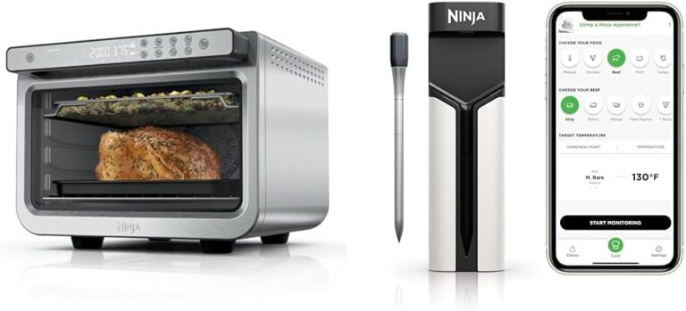 Ninja Prestige Smart XL with Pro Cook System 10-in-1 Air Fry Digital Countertop Convection Toaster Oven with Air Fry, Air Roast, Broil & Bake, Pro Cook Thermometer, 1800 Watts, Stainless Steel, DT551