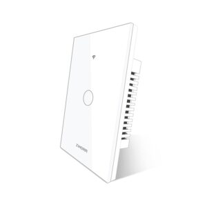 Smart Matter Light Switch, 2.4G WiFi Touch Wall Switch (Neutral Wire Required), Single-Pole Smart Switch Works with Apple Home, Alexa, Google Home & SmartThings, Tempered Glass Panel, White