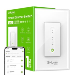 GHome Smart Dimmer Switch, Single Pole, 2.4GHz WiFi Dimmer Light Switch Works with Alexa and Google Home, Voice & APP Remote Control | Timer & Schedule | UL FCC Certified, Neutral Wire Required, 3 PCS
