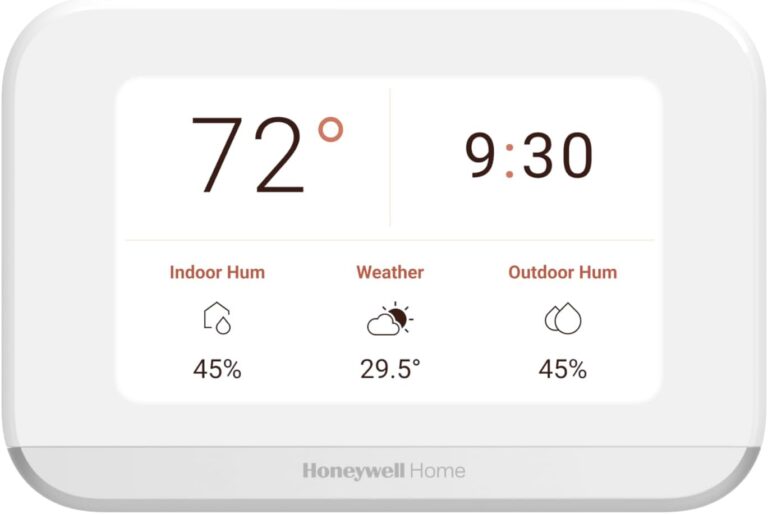 Honeywell Home X7S Smart Programmable Wi-Fi Thermostat with Humidity Monitoring & Control, 4.3″ Customizable Touchscreen Display, Sensor Feature, Energy Star – Works w/Alexa, Matter, Apple, Google