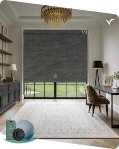 Yoolax Motorized Blinds with Remote, 100% Blackout Smart Blinds Work with Alexa, Google, Apple Homekit, Motorized Shades for Bedroom, Custom Electric Shades Voice Control (Foggy Gray)