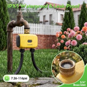 AnseTo WiFi Sprinkler Timer 2 Zone, Smart Water Timer for Garden with App Remote Control for Travel, Brass Inlet Smart Irrigation System for Outdoor Hose, Patios, Lawns, Flower Bed & Yard Care