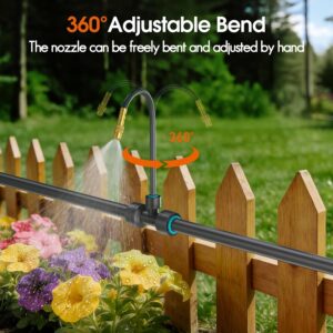 CyberOrd 98FT 1/2" Drip Irrigation System Kit with Smart Water Timer for Garden,Automatic Watering System with 20pcs 360° Adjustable Copper Nozzles, Irrigation System for Garden,Yard, Lawn,Greenhouse
