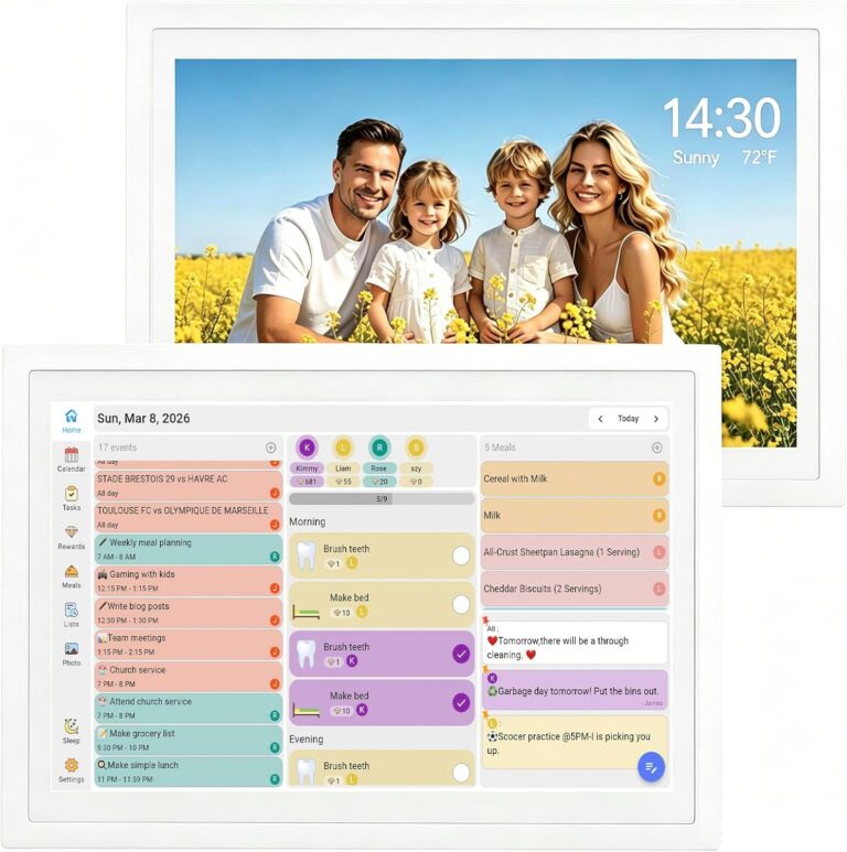 Digital Calendar 10.1 Inch Wall Planner Touch Screen WiFi Smart Electronic Planner with Third-Party Calendar Sync, Chore Tracker, Meal Plan Family Digital Picture Frame Gift for Mom Women