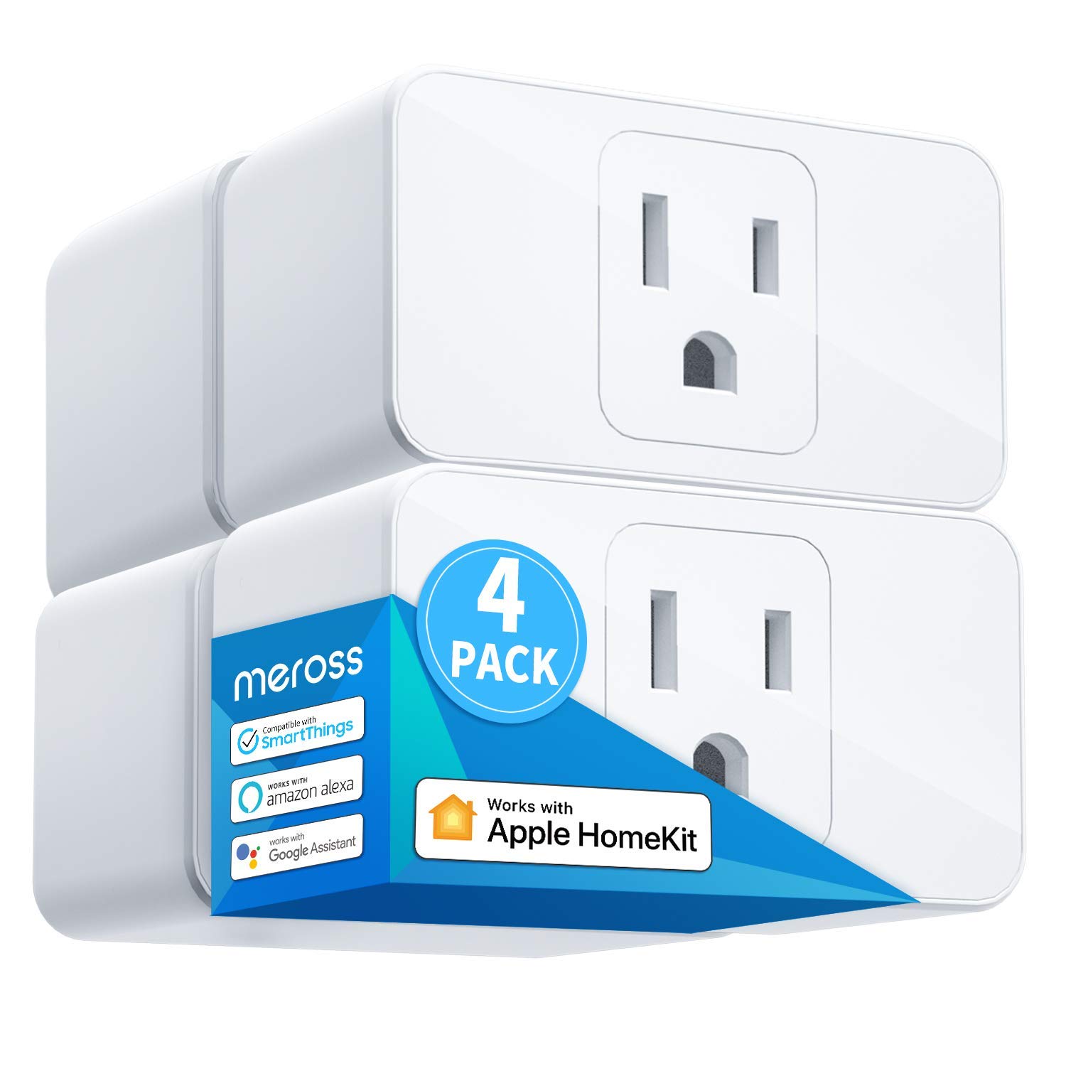 meross Smart Plug Mini, 15A & Reliable Wi-Fi, Support Apple HomeKit, Siri, Alexa, Echo, Google Assistant and Nest Hub, App Control, Timer, No Hub Needed, 2.4G WiFi Only, 2 Pack