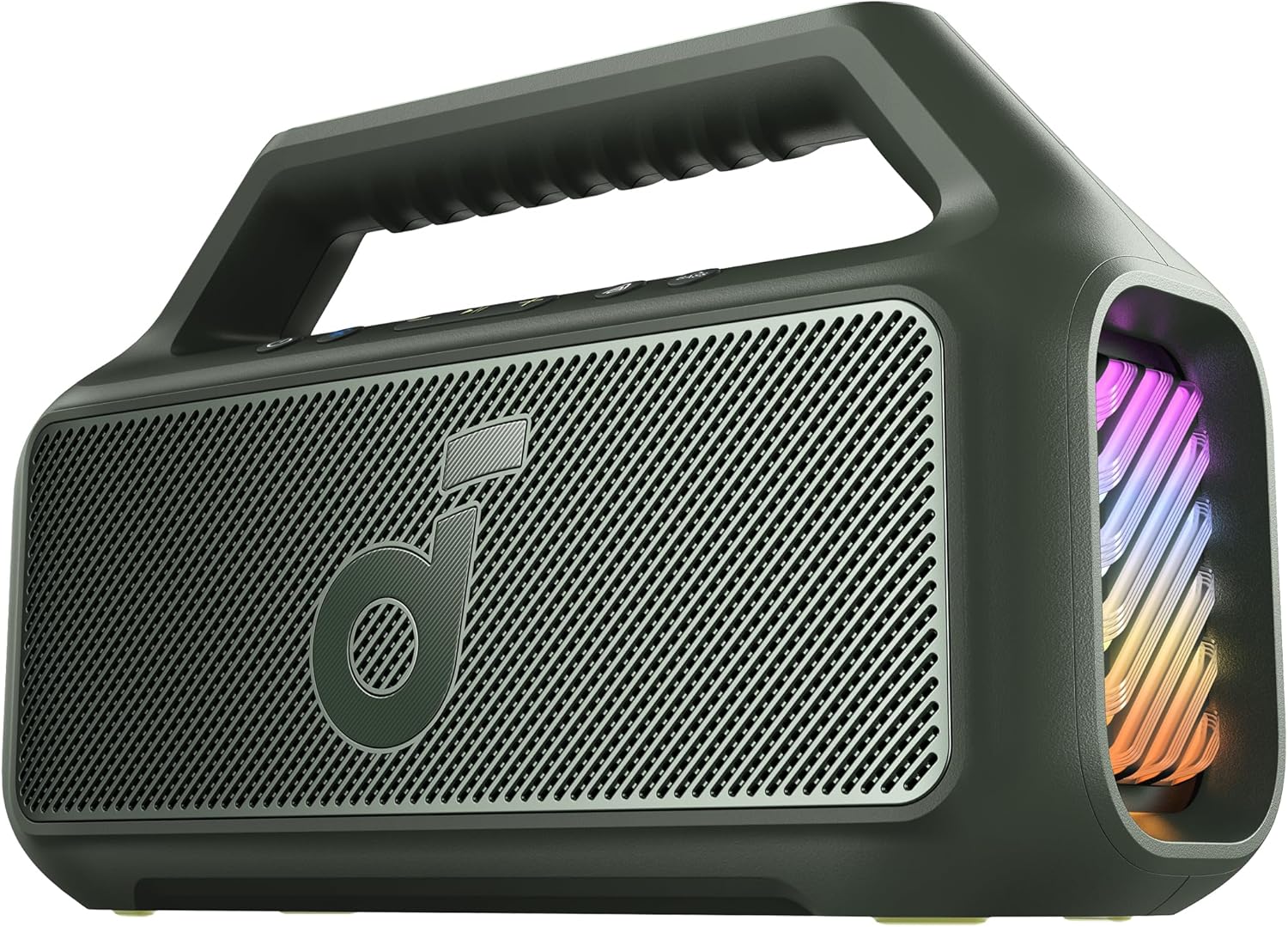 Soundcore Boom 2 By Anker, Outdoor Speaker, 80W, Subwoofer, BassUp 2.0, 24H Playtime, IPX7 Waterproof, Floatable, RGB Lights, USB-C, Custom EQ, Portable for Camping and Beach – Black