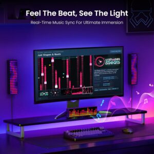 YEELIGHT Smart LED Pixel Display, RGB Gaming Desk Decor with Clock, Custom Text & Emoji, Music Sync Pixel Art, Matter & Alexa Compatible, App Controlled 16M Colors for Game Room, Bedroom, Streamer
