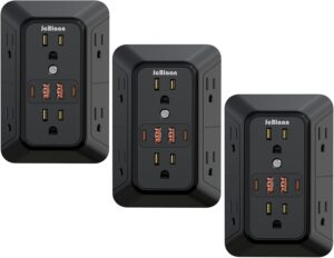 JcBlaon Outlet Extender Surge Protector - 6 Outlet Splitter with 4 USB Ports (2 USB C), Multiple Plug Expander Wall Charger, 3 Sided Multi Plug Wall Adapter Power Strip for Home Office Kitchen Travel
