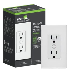 Leviton Decora Smart Dimmer Switch, Wi-Fi, Works with Matter, My Leviton, Alexa, Google Assistant, Apple Home/Siri & Wired or Wire-Free 3-Way, Neutral Wire Required, D36HD-1RW, White