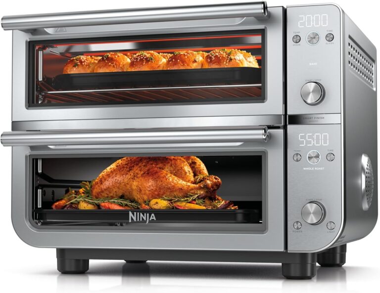 Ninja Double Oven Pro Smart XL Countertop Oven & Air Fryer | 30.2 Qt Capacity |12-in-1 Versatility with Smart Finish & DualZone Tech to Cook 2 Meals at once | Fit up to 4.5lb Chicken | Onyx | DCT801BK