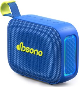 Portable Bluetooth Speaker Line-in Support: IPX5 Waterproof HD Sound Up to 24H Playtime, TWS Pairing, LED Light, Outdoor Speaker for Beach/Pool/Travel, Back to School Gifts for Adult Teen-Black