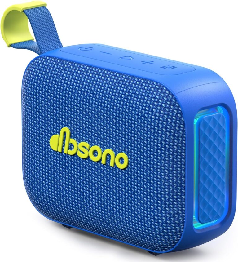 Portable Bluetooth Speaker Line-in Support: IPX5 Waterproof HD Sound Up to 24H Playtime, TWS Pairing, LED Light, Outdoor Speaker for Beach/Pool/Travel, Back to School Gifts for Adult Teen-Black