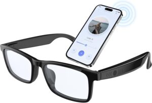 Smart Glasses for Men Women, Bluetooth Sunglasses with Speakers UV400 Polarized, Open Ear Audio Glasses for Cycling Driving Running, Wearable Tech Smart Sunglasses with Touch Control & Voice Assistant