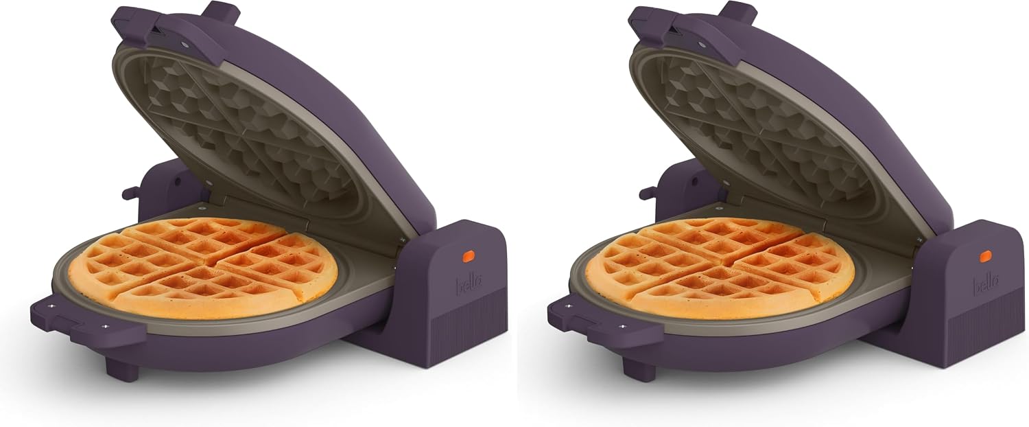 bella Fits-Anywhere™ Flip-n-Store Non-Toxic, Belgian Waffle Maker, Oatmilk