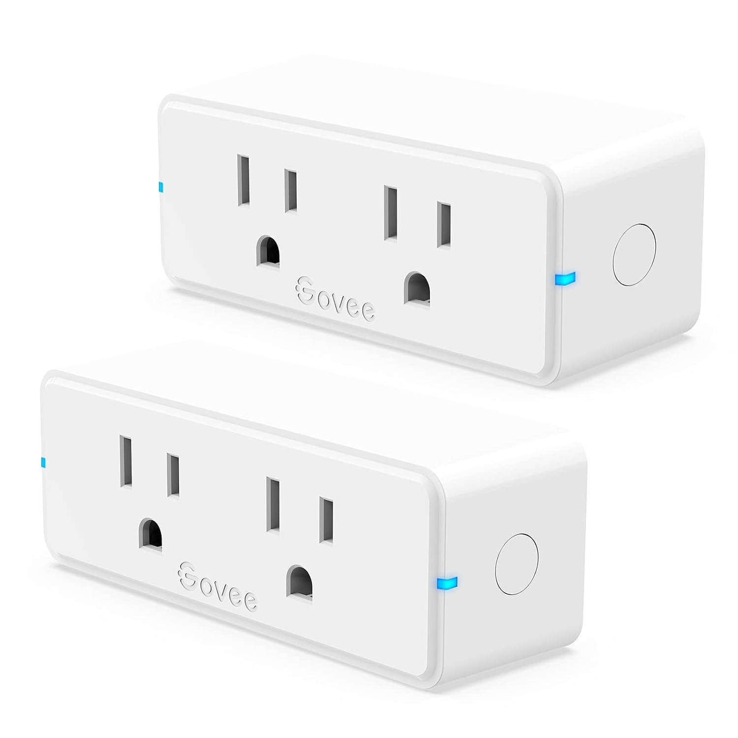 Govee Dual Smart Plug 2 Pack, 15A WiFi Bluetooth Outlet, 2-in-1 Design | Works with Alexa and Google Assistant, Remote Control via Govee Home App without Hub. Supports Timer, FCC and ETL Certified