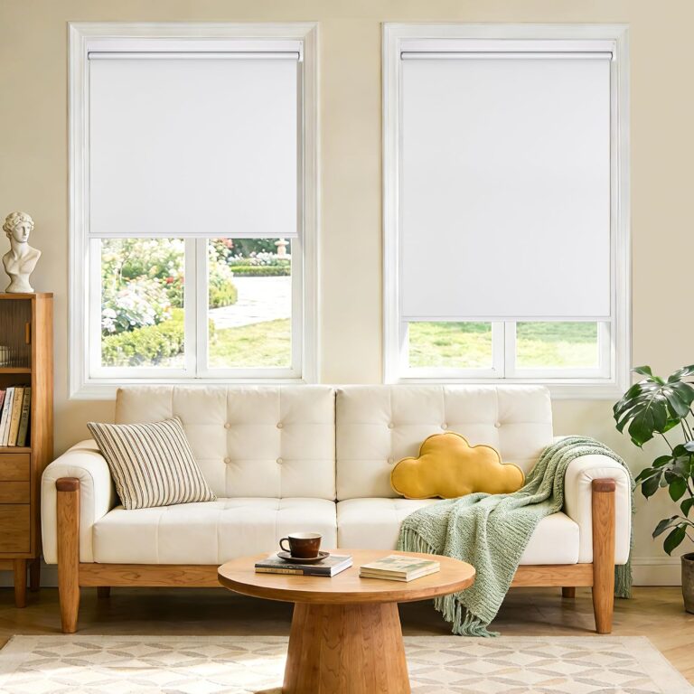 Grandekor Smart Motorized Blinds Compatible with Alexa |White 24Wx72H | Blackout Electric Cordless Roller Shades with Remote for Bedroom, Living Room&Home,Google Assistant & Tuya App Compatible