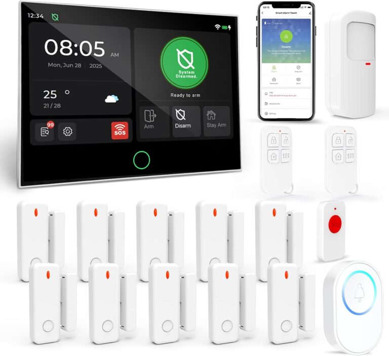 Home Security System, Alarm System for Home Security, 22-Piece Kit WiFi/GSM SMS Alarm System with Motion Detector, 120dB Alarm Siren, Door Window Burglar Alarm, Smart Remote Control, Alexa Compatible