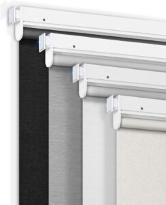 LICHTDIM24 No-Drill Motorized Blinds with Remote, Blackout Roller Shades | Rechargeable Shades for Windows, Electric Automatic Wireless Cordless Blinds for Bedroom and Living room (Grey,34.25"W*72"H)