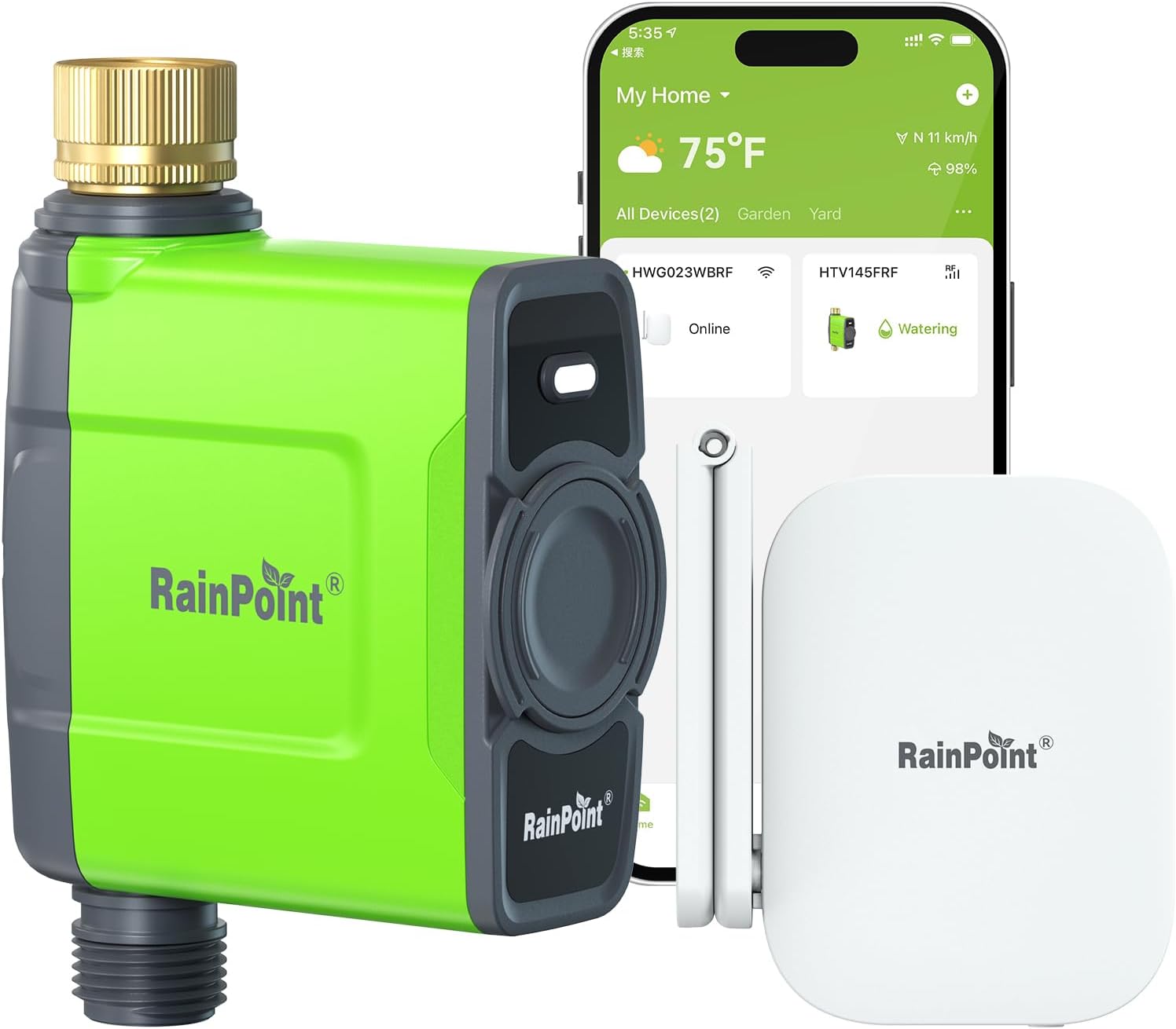 RAINPOINT WiFi Water Timer for Garden Hose, 2027 New Version WiFi Sprinkler Controller, Smart Hose Timer Valve, Automatic Drip Irrigation System/Rain Delay for Garden
