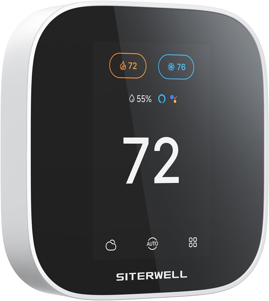SITERWELL Smart Thermostat Programmable Home WiFi Thermostat | App & Voice‑Controlled Touch‑Screen HVAC, Compatible with Alexa and Google Assistant, C-Wire Required
