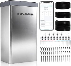 Smart Irrigation System App Remote Control 100W Custom Schedule Dual Zone | Smart IF-THEN Automation, Misting Cooling, Plant Nutrient Feed for Patio, Lawn, Greenhouse 304 Stainless Steel