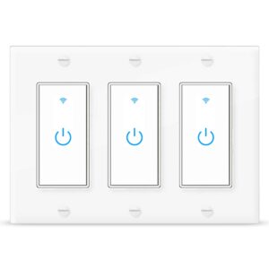 Smart WiFi Light Switch 3 Gang Compatible with Alexa and Google Home