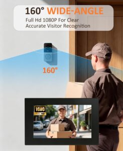 YINTIN 1080P Wired Smart Video Doorbell Intercom System with 7" Monitor | Dual local and WiFi modes, long-range anti-interference, 2-way talk, Tuya app control, free 32GB SD card and no subscription.