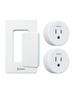 Zoiinet Remote Control Outlet Plug, 80-275V/15A/1500W Wireless Light Switch | 300 ft, Buckle Design & Removable, No Wiring Needed, Programmable, for Household Appliances, Christmas Tree, Lamps, Fans