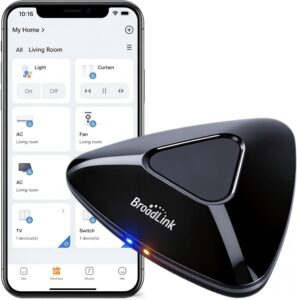Broadlink RM MAX Matter Wi-Fi BLE IR RF Smart Hub, Universal Remote | Universal smart remote hub supports IR & RF devices, easy pairing, voice control compatible with Alexa and Google Home