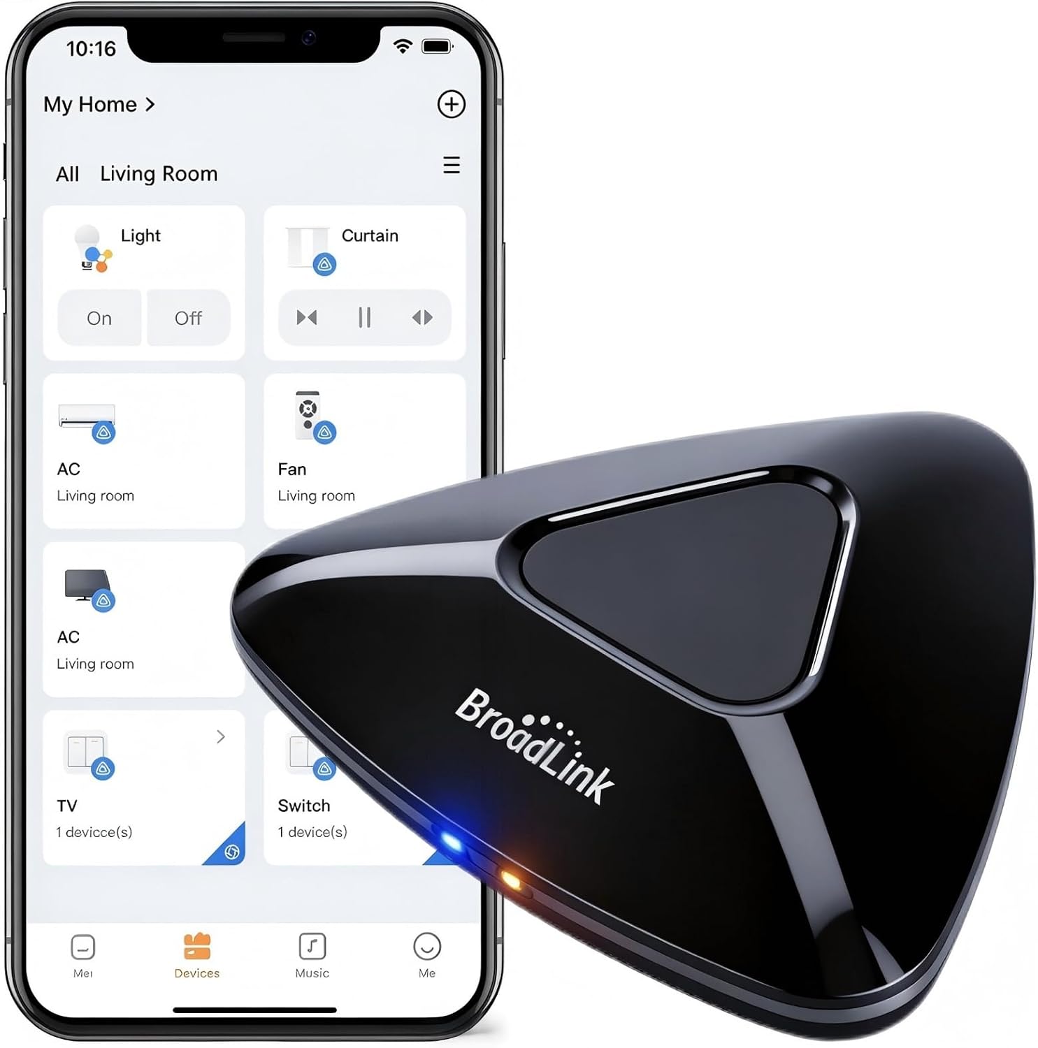 Broadlink RM MAX Matter Wi-Fi BLE IR RF Smart Hub, Universal Remote | Universal smart remote hub supports IR & RF devices, easy pairing, voice control compatible with Alexa and Google Home