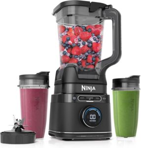 Ninja Kitchen System, BlendSense Tech, 72 oz, 1800PW, Black, TB401 | BlendSense Tech for smoothies, cookie dough, salsa & more. 8-cup processor bowl, 24-oz cup, 1800 peak watts.