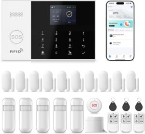 PGST Alarm System for Home Security,24Pcs WiFi/4G Apartment Alarm System | NO Monthly Fees,No Pairing Required + Quick Installation,Instant App Alerts,Work with Alexa,SOS Button Window/Motion Sensors