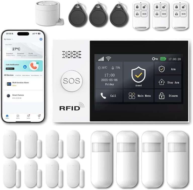 WiFi Wireless Alarm System for Home Security – 24/7 Protection Smart Device | 4.3″ Touch Screen, GSM/4G+WiFi, Instant Alerts, Pet Activity Tracking, No Monthly Fee, Alexa Compatible for Home,Apartment