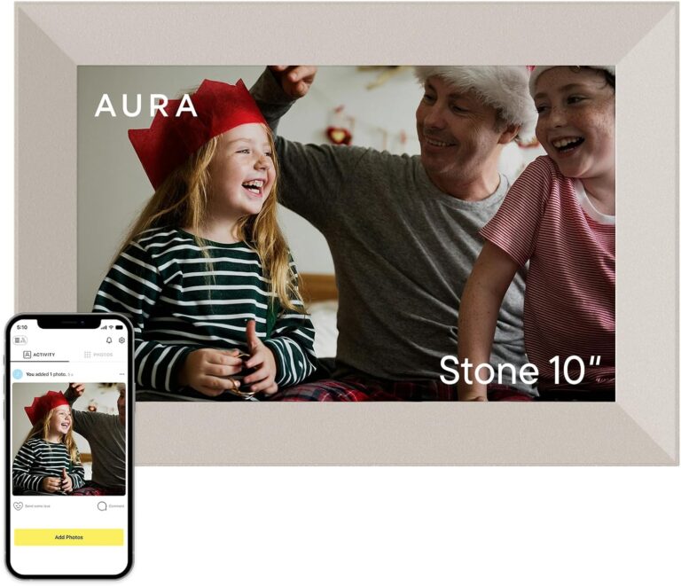 Aura Digital HD Picture Frame, Best Frame for Gifting, (10″ – Carver Black)